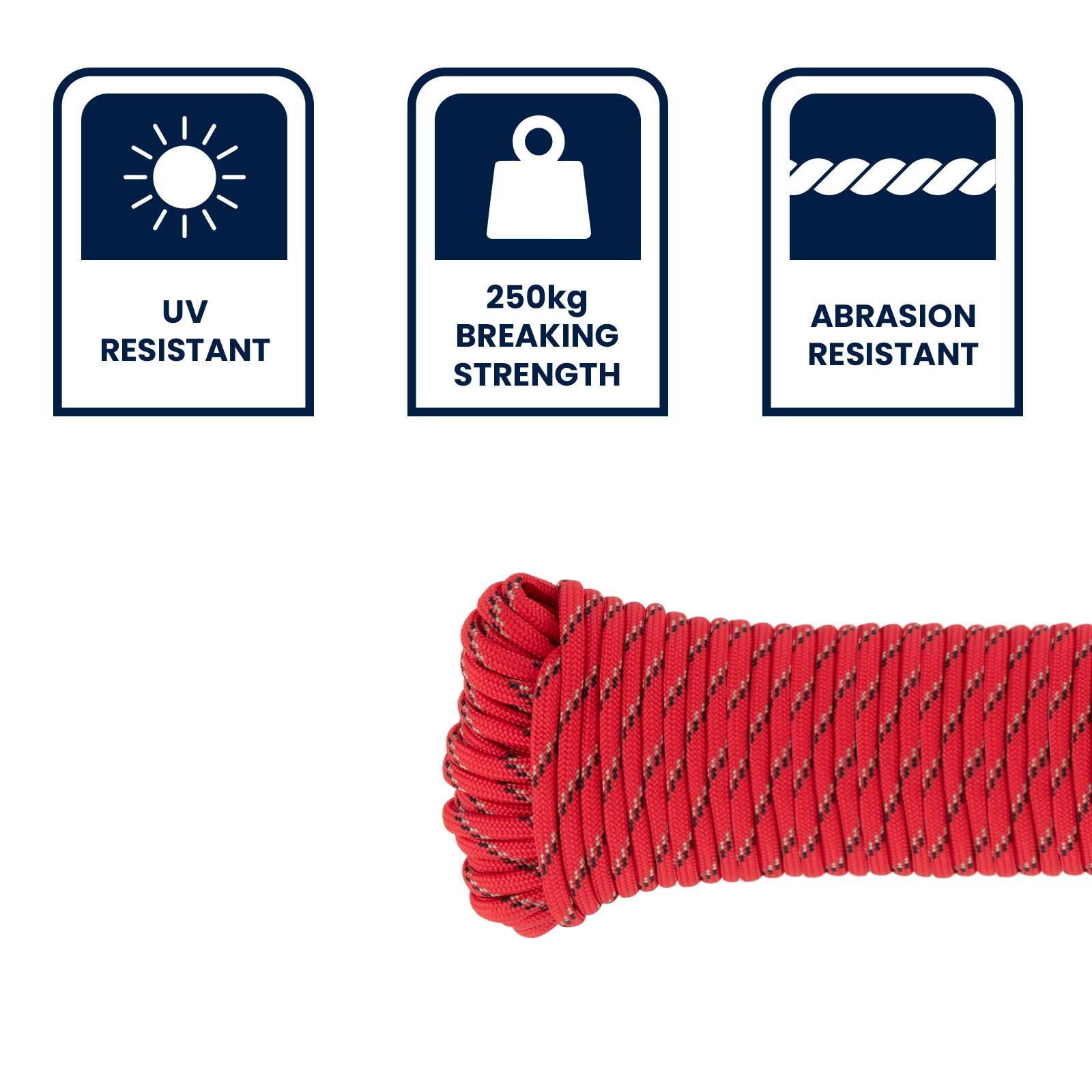 Grunt 3mm x 15m Braided Polypropylene Para Cord 250kg