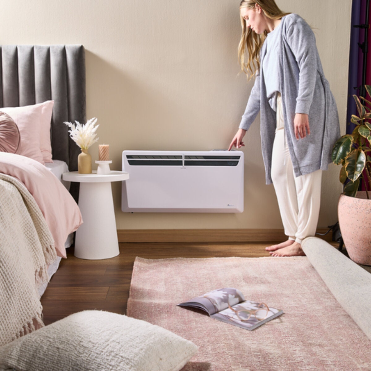 Ausclimate EcoSmart Compact 1000W Panel Heater - Wi-Fi App Control, Inverter Technology, White - ACPH710
