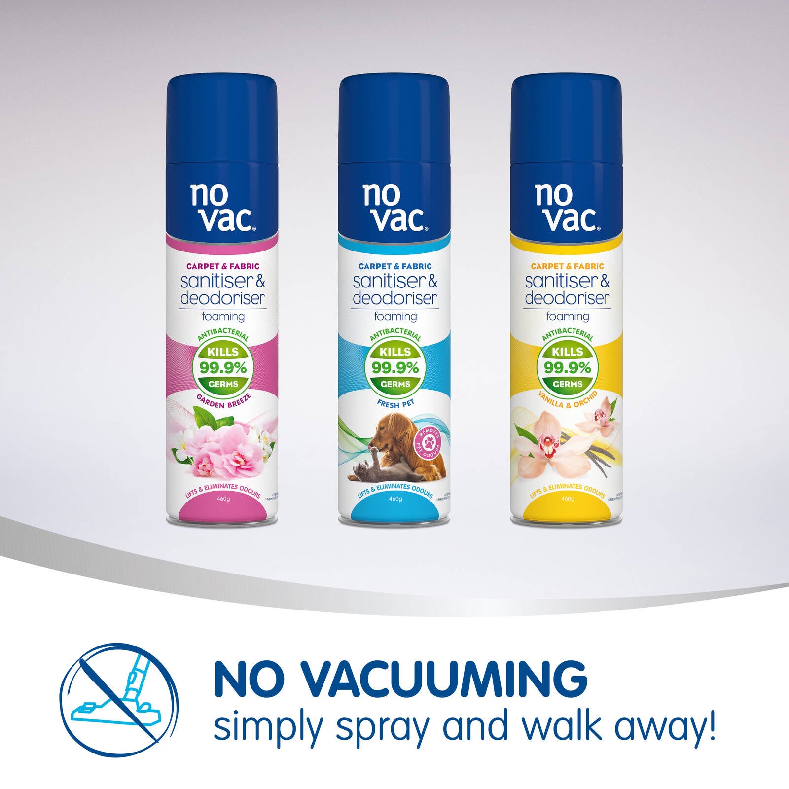 No Vac 460g Garden Breeze Foaming Carpet & Fabric Sanitiser & Deodoriser