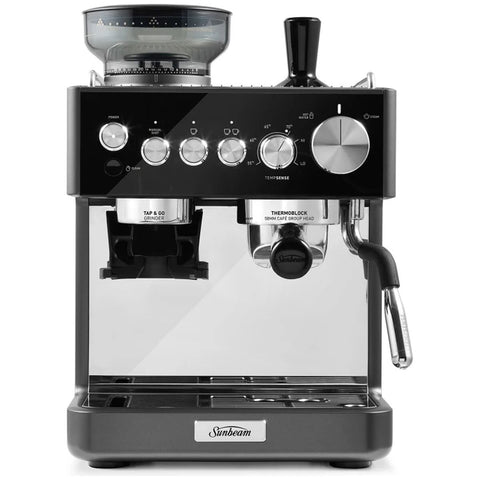 Sunbeam Origins Sense espresso machine 1.8L - Grey, TempSense milk control, burr grinder - EMM6500GR