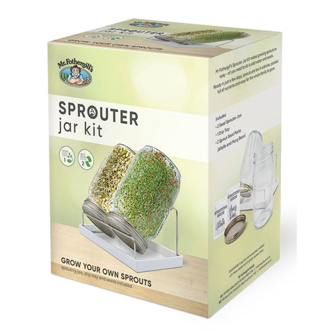 Mr Fothergill S Twin Sprouter Jar Grow Kit - 210mm x 200mm x 125mm - Compact Design - Includes Alfalfa & Mung Bean Seeds - SuperSaverAU - view 1