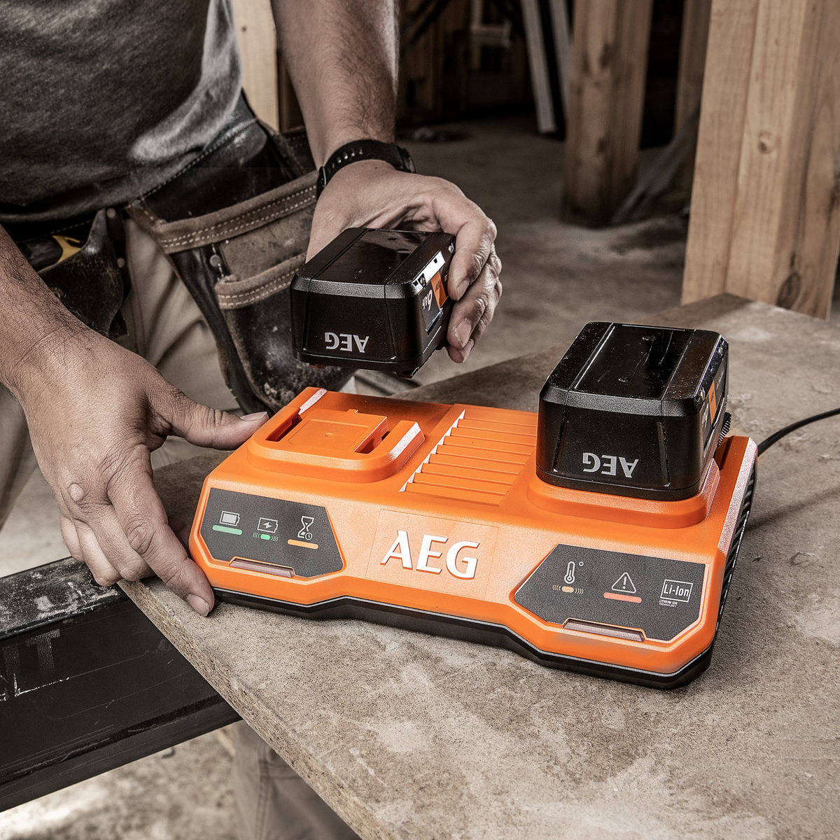 AEG 18V 5.0Ah Dual Port Charger & Battery Twin Pack - 2 Batteries - 85 Min Charge - SuperSaverAU - view 5