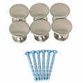 Ikonic Brushed Nickel Cupboard Knob Set - 6 Piece - Metal - Easy Install - SuperSaverAU - view 1