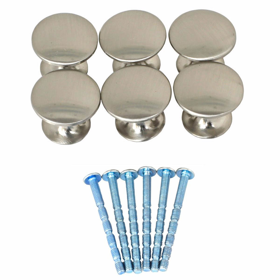 Ikonic Brushed Nickel Cupboard Knob Set - 6 Piece - Metal - Easy Install - SuperSaverAU - view 1