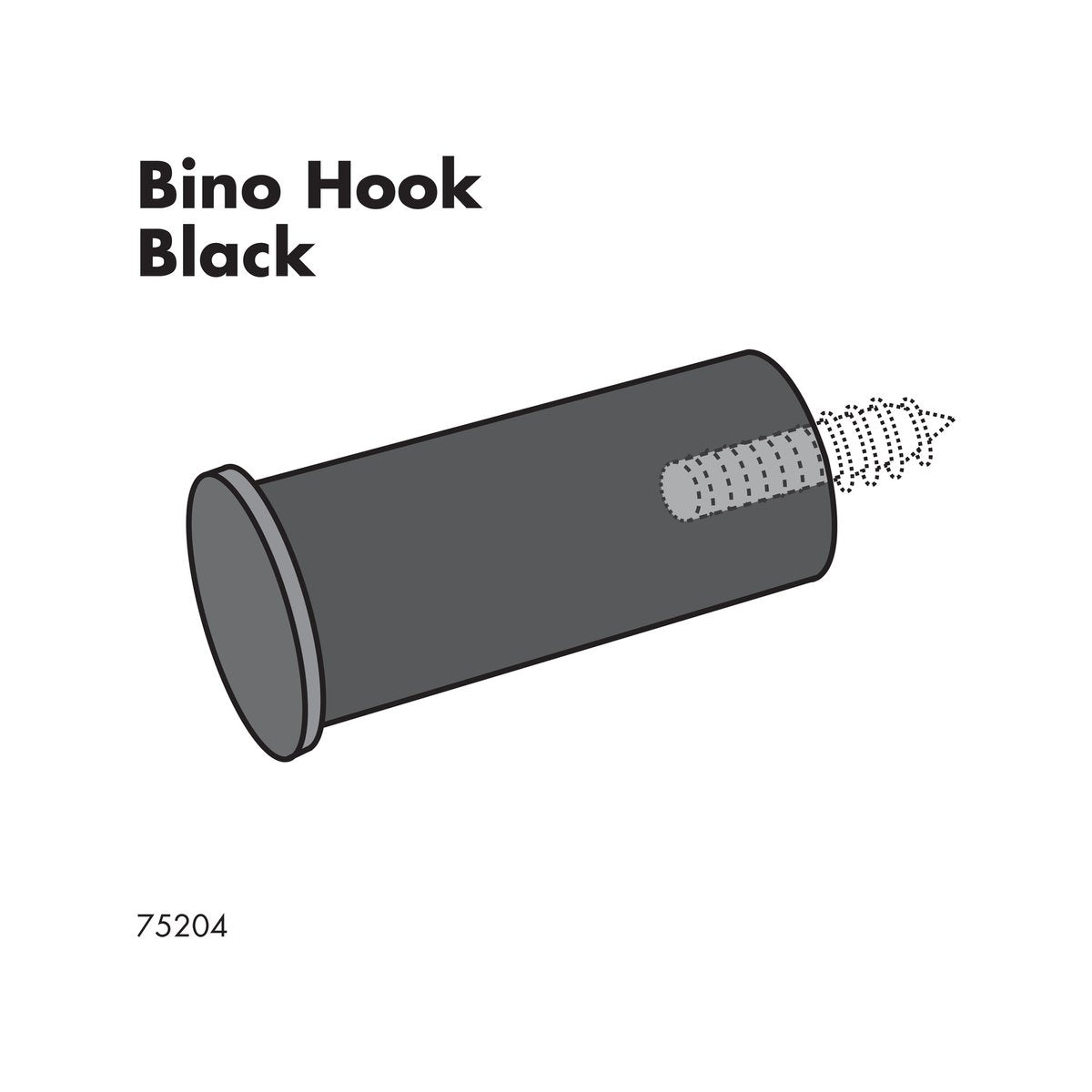 Adoored Black Stud Bino Deco Hook 3 Pack - 22mm x 64mm - Black - SuperSaverAU - view 2