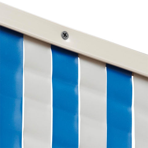 Pillar 86 x 200cm Blue/White PVC Weekender Insect Door Curtain, 5mm