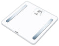 Beurer Bluetooth Glass Body Fat Scale - White - 180kg Capacity, 8 Users, HealthManager App - BF600W