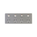 DETA Silver Four Outlet Power Point Polycarbonate 10A 250V for Kitchens