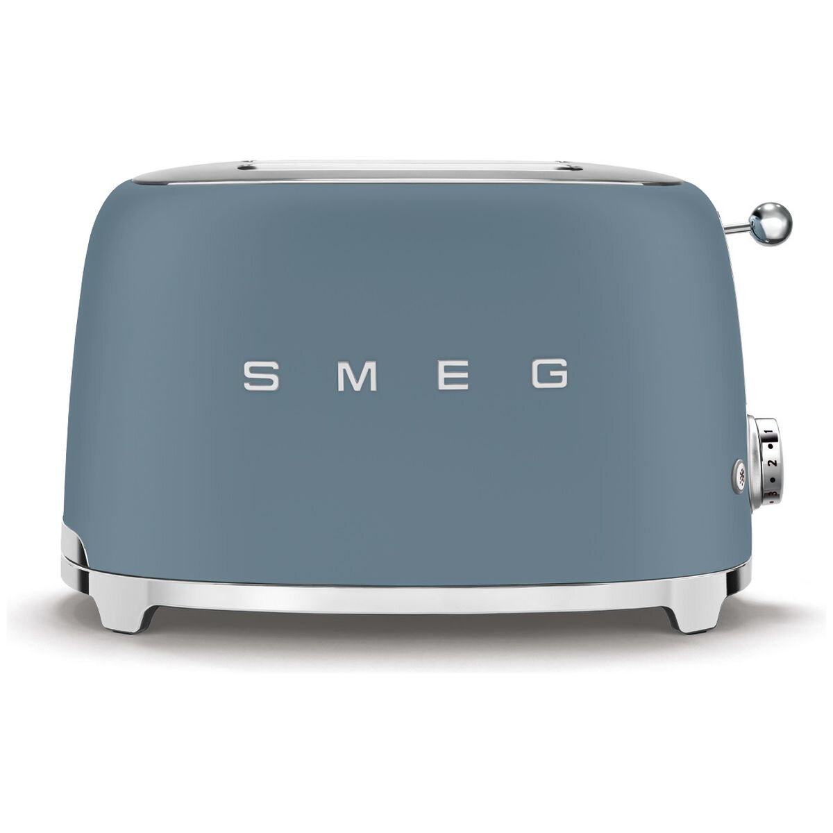 Smeg 50s Retro Style 2 Slice Toaster - Storm Blue Matte, Backlit Controls, Six Browning Levels - TSF01SBMAU