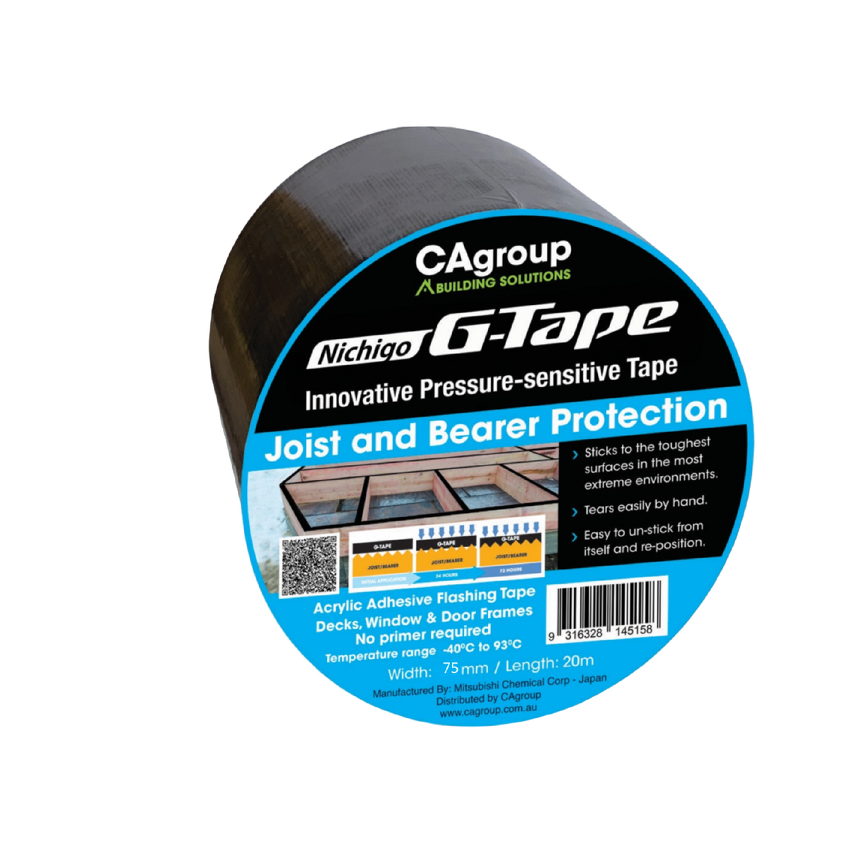 Cagroup Bearer Protector G-Tape 75mm x 20m - Moisture Protection - Durable - SuperSaverAU - view 1