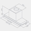 Elica hidden under cupboard rangehood - 700m³/h, 4 fan speeds, touch controls - HIDDENIXGLA90