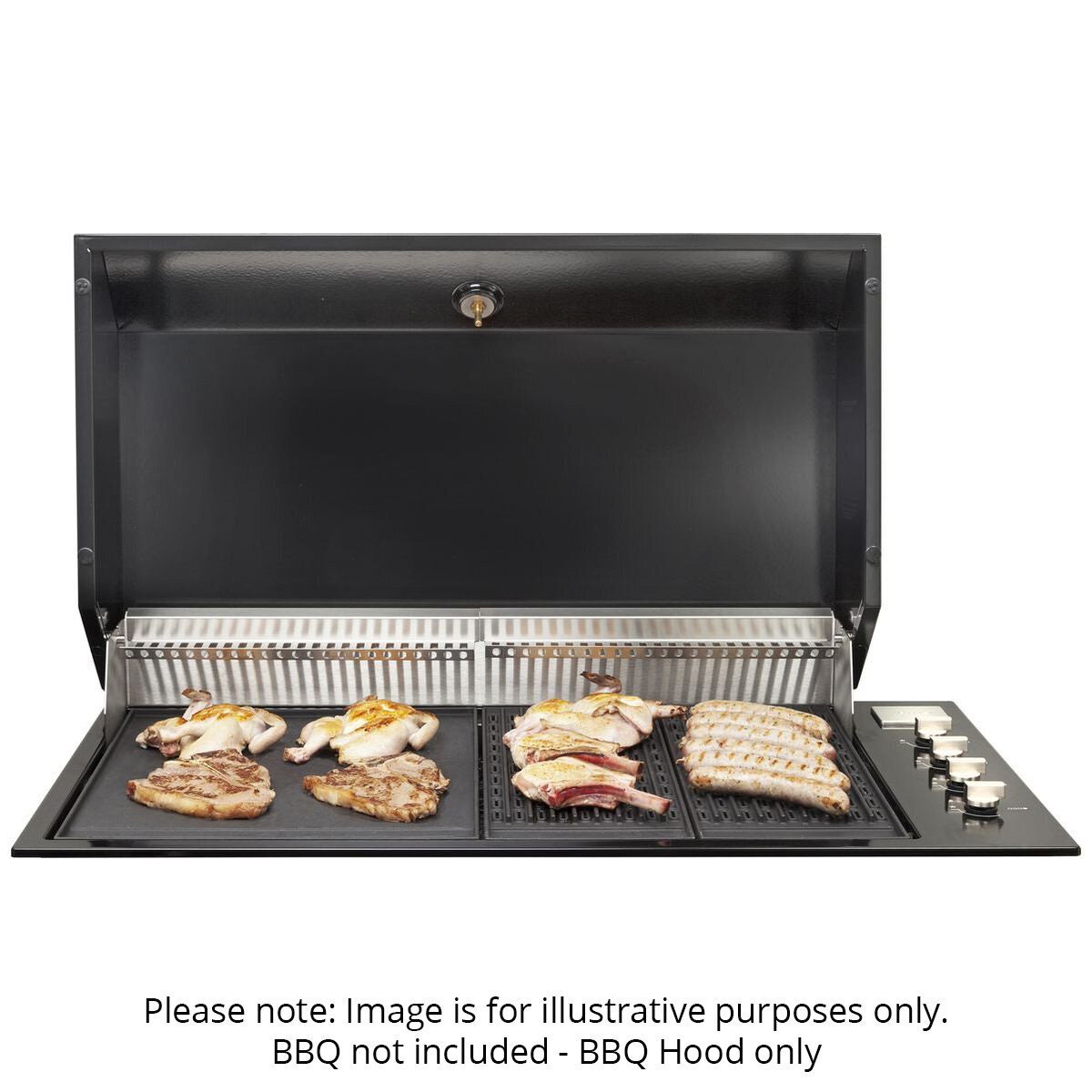 Artusi Gloss Black BBQ Roasting Hood with Thermometer - Suits ABBQ1B - 2 Years Warranty - ABHOOD