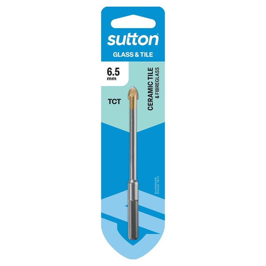 Sutton Tools 6.5mm Glass and Tile Drill Bit - Carbide Construction - Precision Drilling - SuperSaverAU - view 1