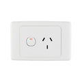 DETA Single Power Point White Polycarbonate 10A 250V Switched Outlet