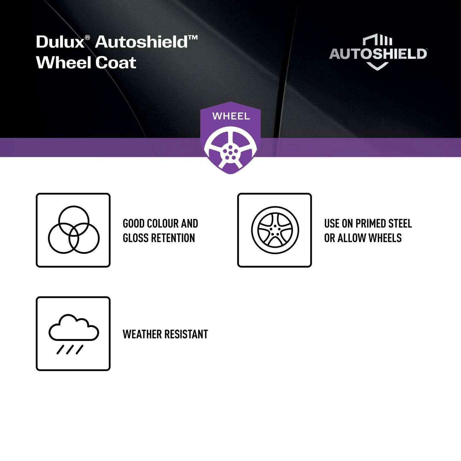 Dulux Autoshield 340g Satin Black Wheel Coat Spray Paint for Car Wheels
