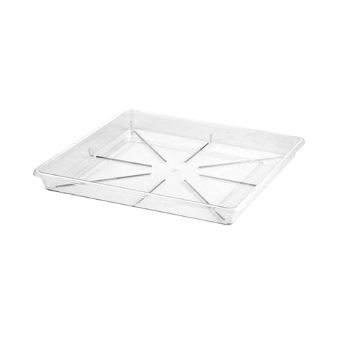 Eden 380mm Clear Porto Square Planter Saucer - Polypropylene Plant Tray