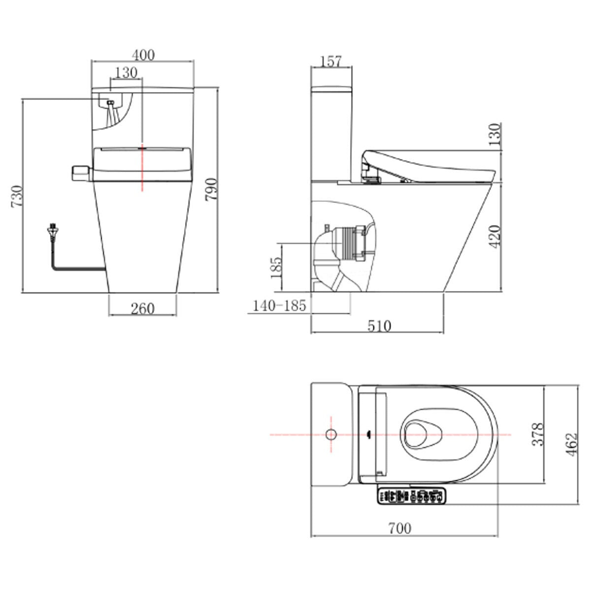 Toto Dara Back To Wall Smart Toilet Suite - Gloss White, S2 Washlet, Heated Seat, Deodoriser - DARABTWS2
