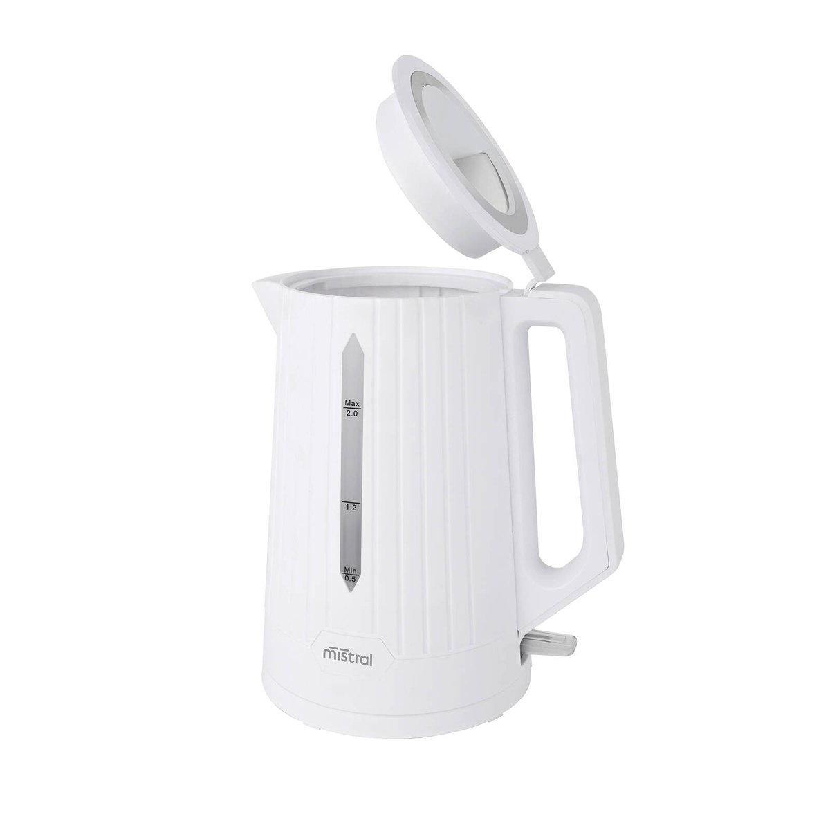 Mistral 2L Cordless Kettle - White - 360° Base - Easy-View Window - 1.2kg