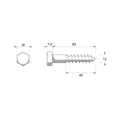 Zenith Hot Dip Galvanised Hex Head Coach Screws M12 x 65mm 12 Pack - SuperSaverAU - view 3