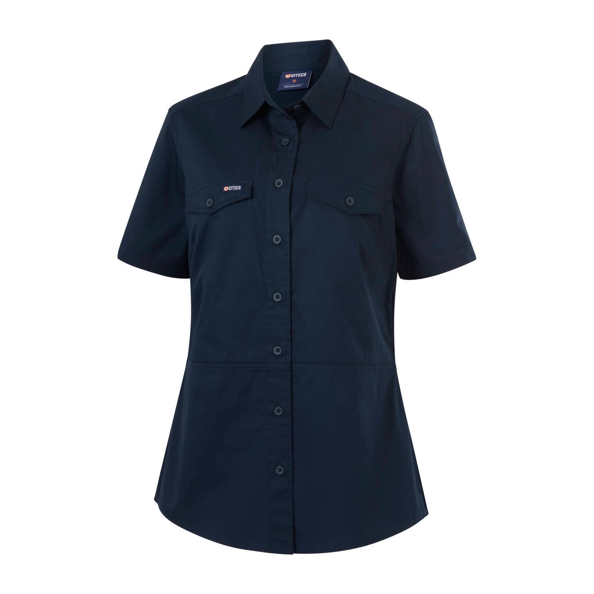 Citeco Size 10 Womens Short Sleeve Shirt - Navy - Lightweight Cotton - UPF 50+ - SuperSaverAU - view 2