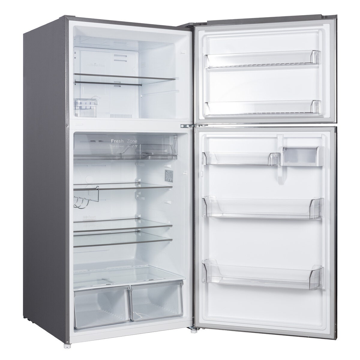 CHiQ 515L Top Mount Fridge - Stainless Steel with Wine Rack and Easy-to-Get Ice Box - CTM512NSS5E