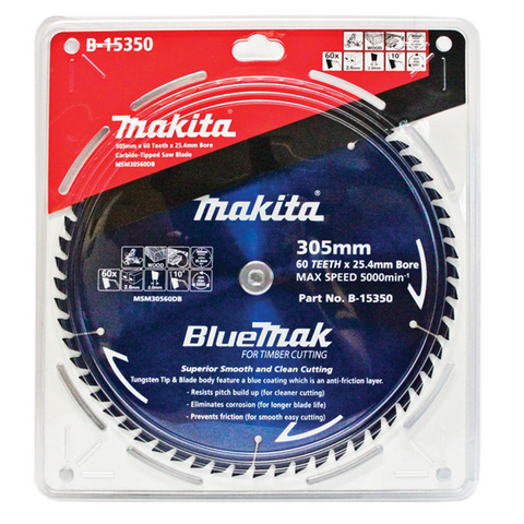 Makita 305mm 60t Bluemak Mitre Saw Blade - Blue - SuperSaverAU - view 1