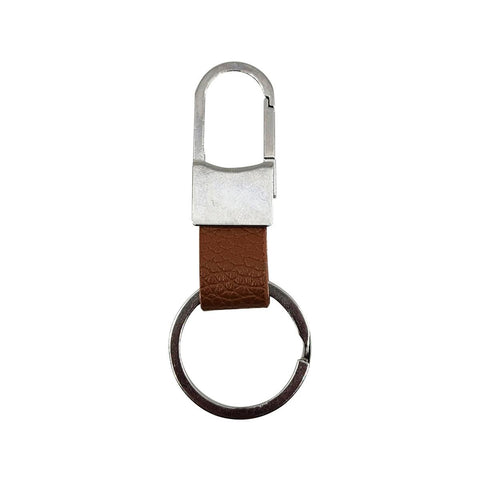 Key Essentials Key Ring and Strap - Metal and Leather - 75mm x 6.6mm x 30mm - Durable and Stylish - SuperSaverAU - view 1