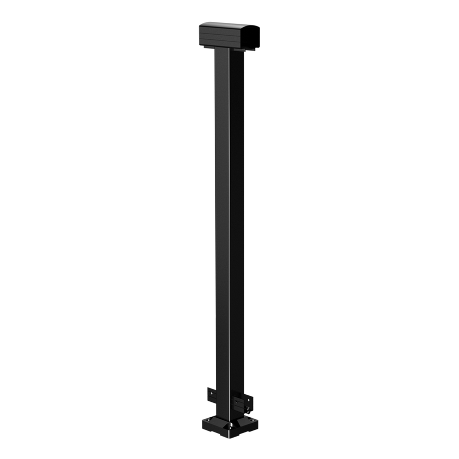 Peak 1000mm Black Aluminium Deck Balustrade Mid Post - Durable Design - SuperSaverAU - view 1