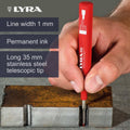 Lyra Red Deep Hole Permanent Construction Marker - 35mm Tip - Precision Marking - SuperSaverAU - view 3