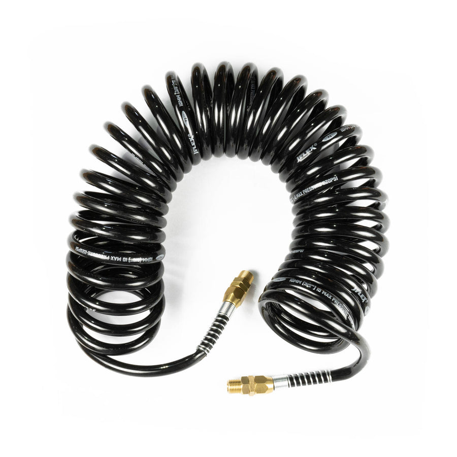 JFLEX 10mm x 7.5m Polyurethane Recoil Air Hose with Anti-Kink Wire Sheath