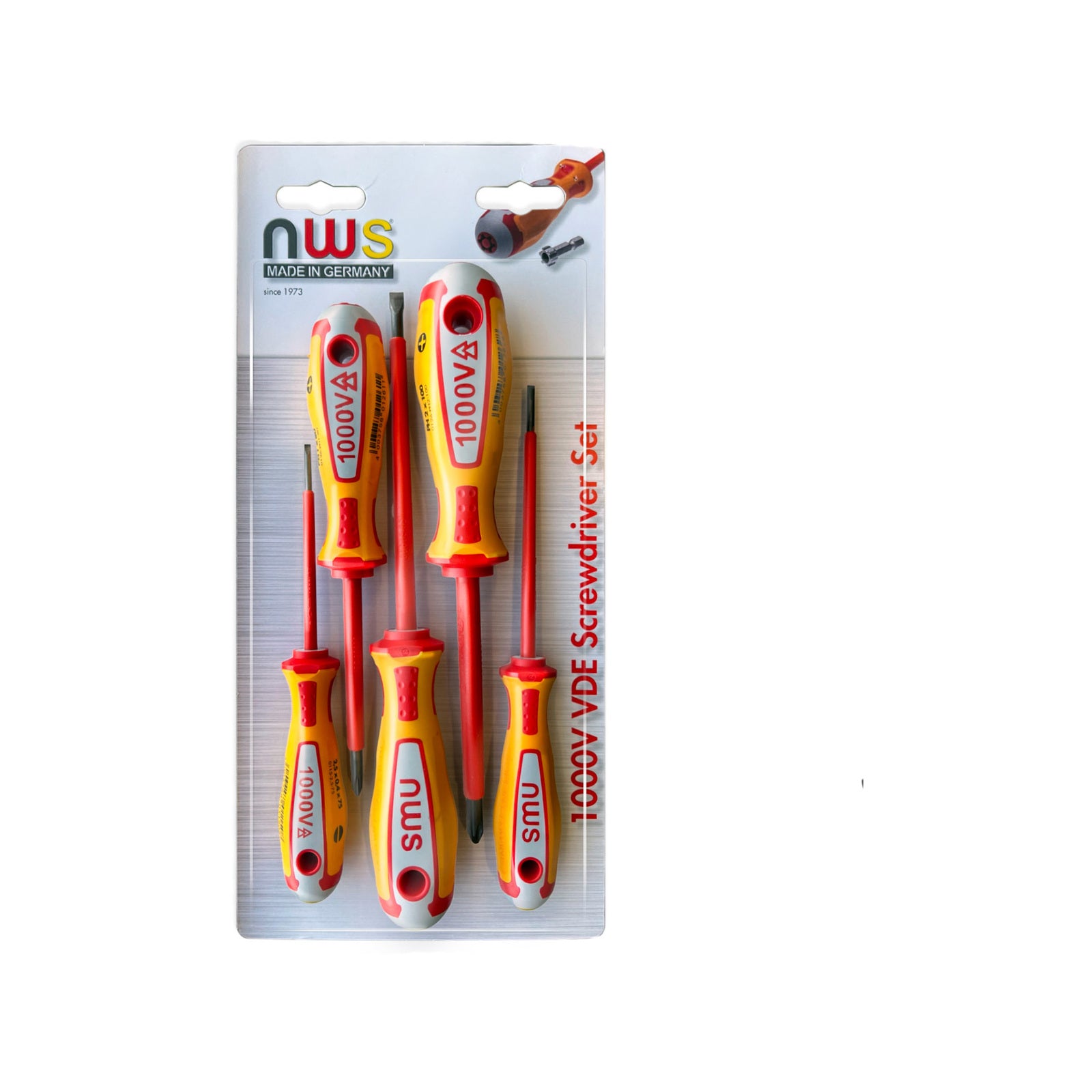 NWS 5 Piece VDE Insulated Screwdriver Set Chrome Molybdenum