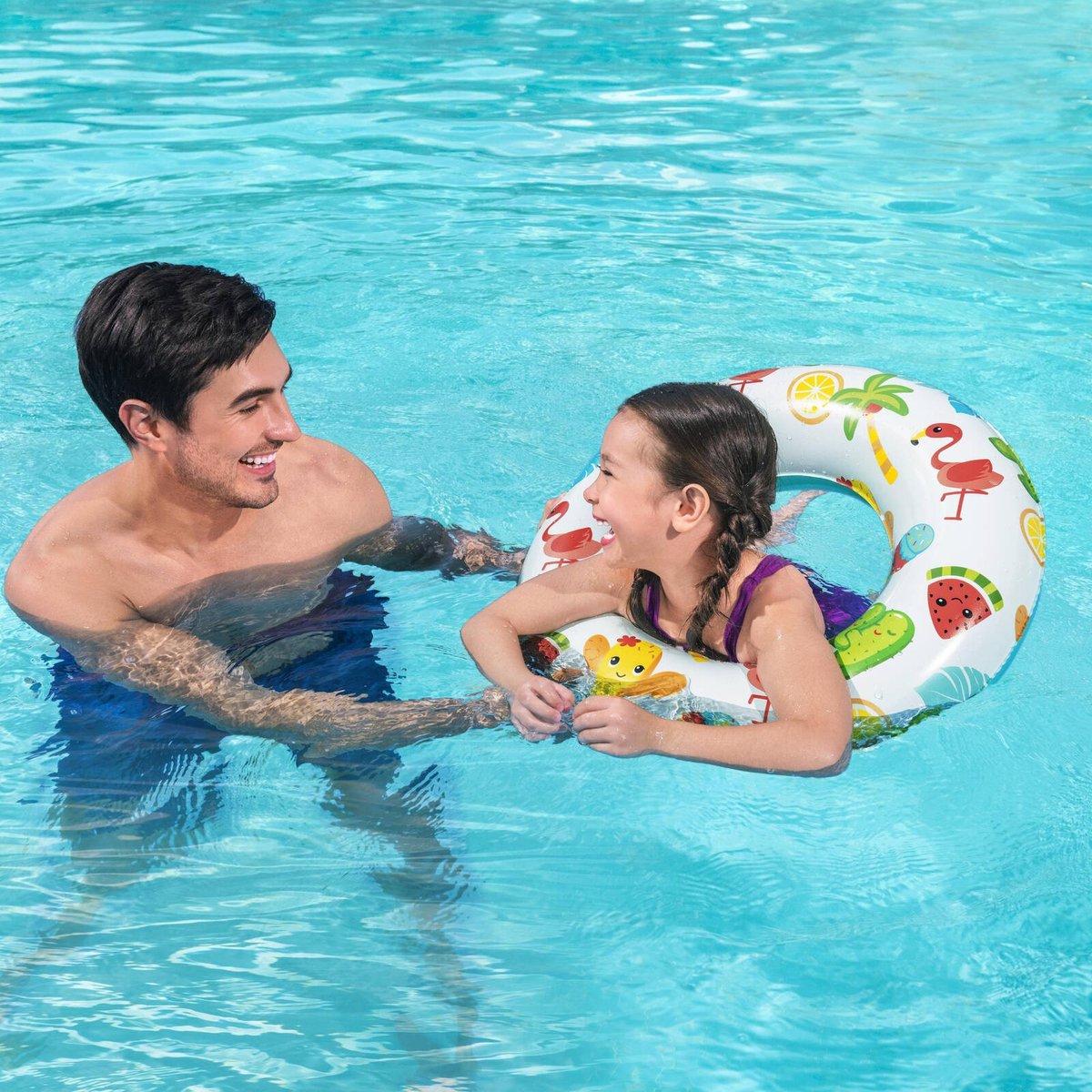 Bestway Flamingos Sandy Shore Swim Tube - 1 Pack - 530mm - Tropical Design - SuperSaverAU - view 2