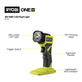 Ryobi 18V ONE+ LED Flashlight - 250 Lumens - Pivoting Head - Portable - SuperSaverAU - view 2