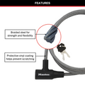 Master Lock Keyed Cable Lock 10mm x 1.8m Braided Steel Durable - SuperSaverAU - view 2