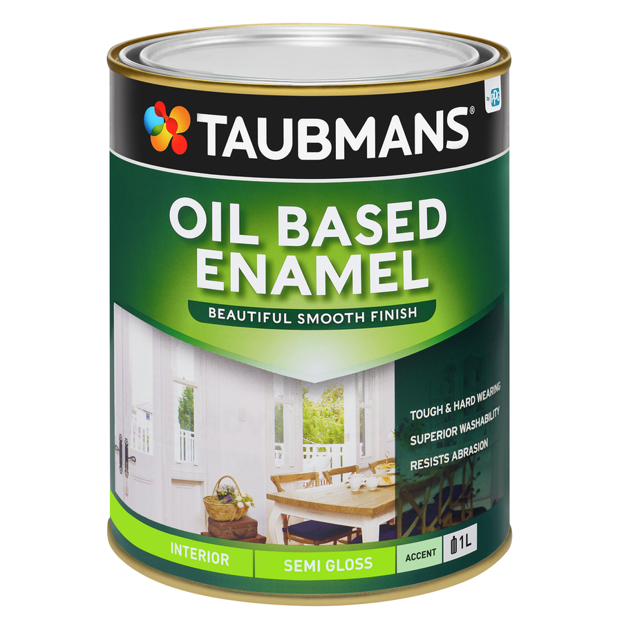 Taubmans 1L Accent Semi Gloss Oil Based Enamel - Durable Finish - 1L - SuperSaverAU - view 1