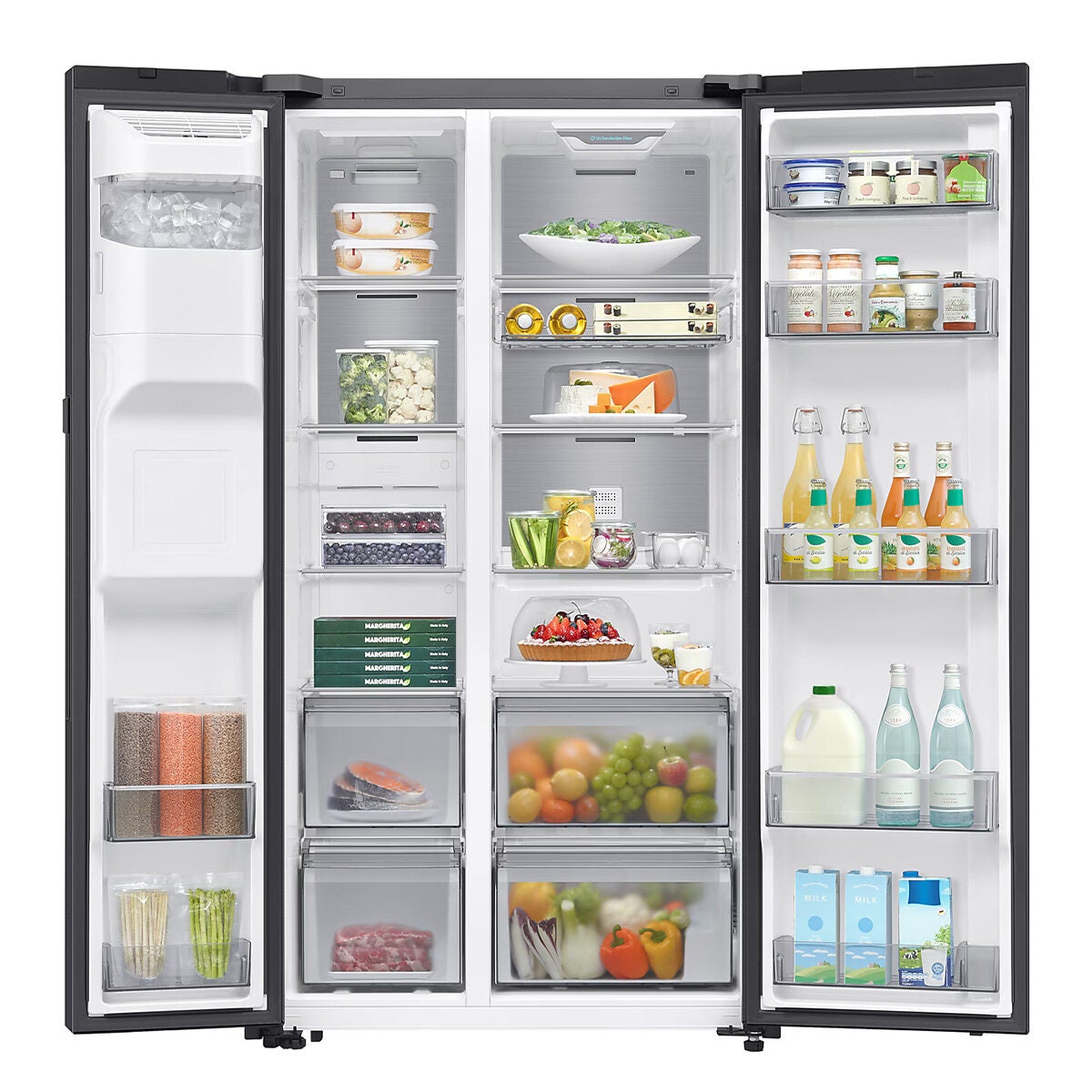 Samsung 634L Smart Side by Side Fridge Freezer - Black with Plumbed Ice and Water Dispenser - SRS6300B