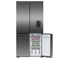 Fisher & Paykel Series 7 690L Quad Door Fridge - Black Stainless Steel - Ice and Water - RF730QNUVB1