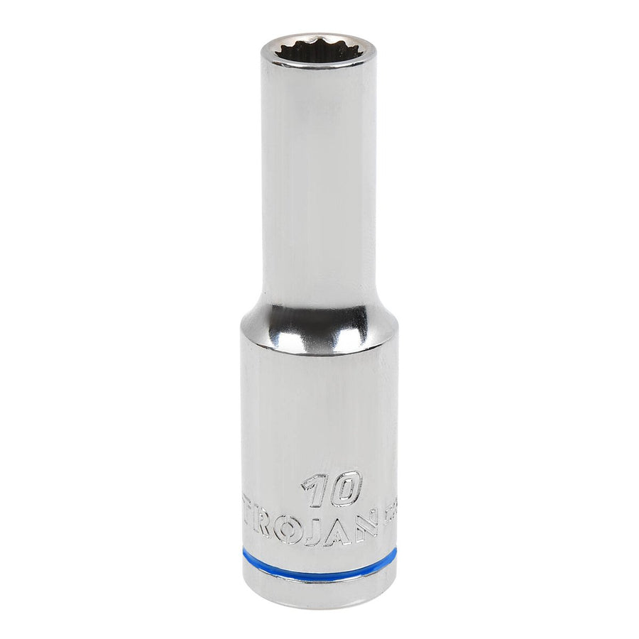 Trojan 1 2dr Deep Socket 10mm - Chrome Vanadium - 12-Point Design - Lifetime Warranty - SuperSaverAU - view 1