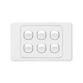 DETA Six Gang Switch 6 Gang White Polycarbonate 240V