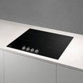 Haier electric ceramic cooktop - 4 radiant zones, dial controls, spill detection, black glass - HCE604DB3
