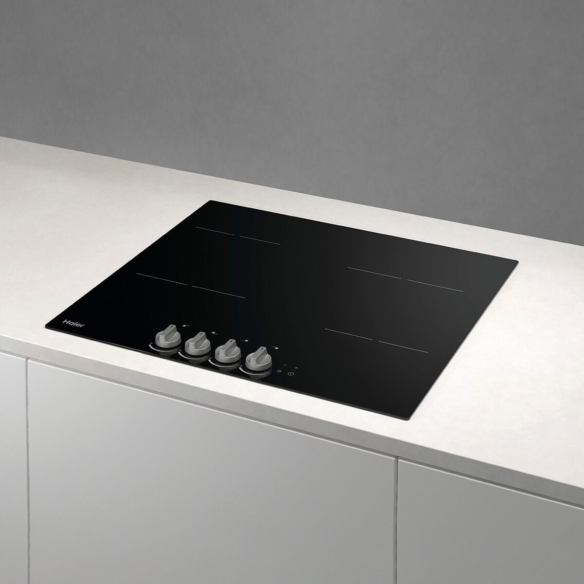 Haier electric ceramic cooktop - 4 radiant zones, dial controls, spill detection, black glass - HCE604DB3