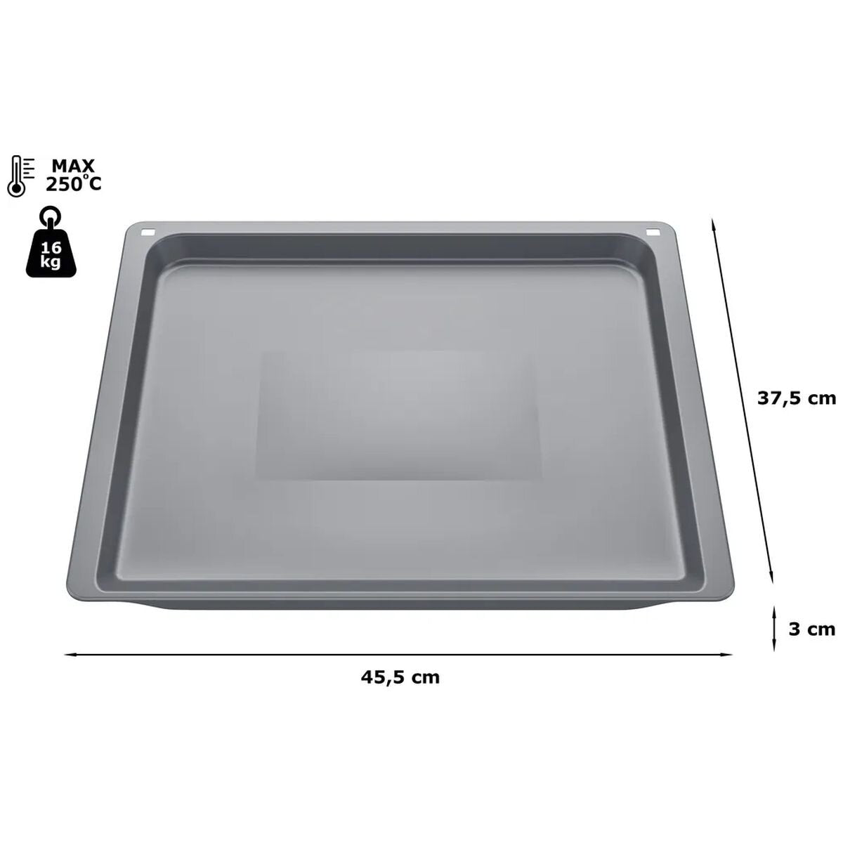 Bosch Baking Tray - 455mm x 375mm x 30mm - Anthracite Finish - 1.7kg - HEZ531010