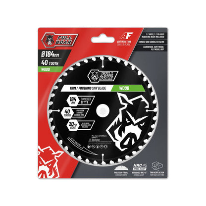 Full Boar 184mm 40t Circular Saw Blade - Trade Series - Steel