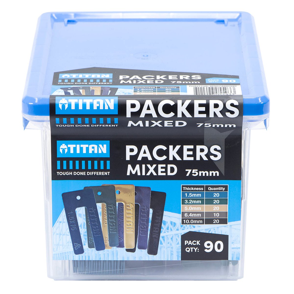Titan 75mm Mixed Window Packers - 90 Pieces - Durable Plastic - Leveling Solution - SuperSaverAU - view 1