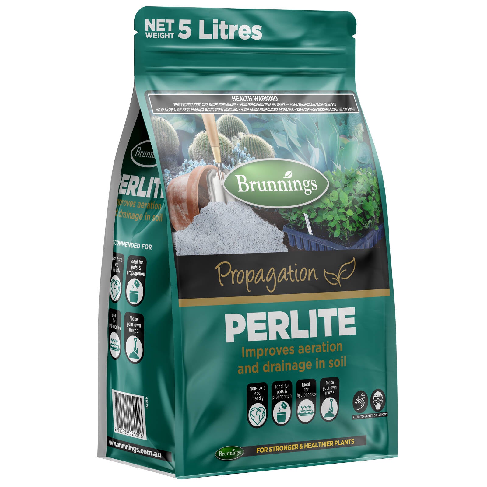 Brunnings 5L Perlite, Lightweight Volcanic Rock for Potting & Propagation
