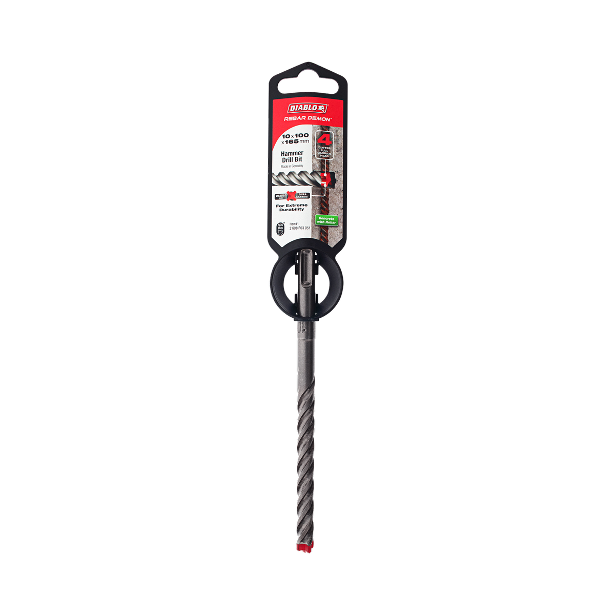 Diablo Rebar Demon SDS-Plus Hammer Drill Bit 10 x 165mm - Dura-Carbide™ - SuperSaverAU - view 1