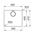 Franke Mythos 340mm single bowl stainless steel sink - top mount or flush mount - MYX210-34B