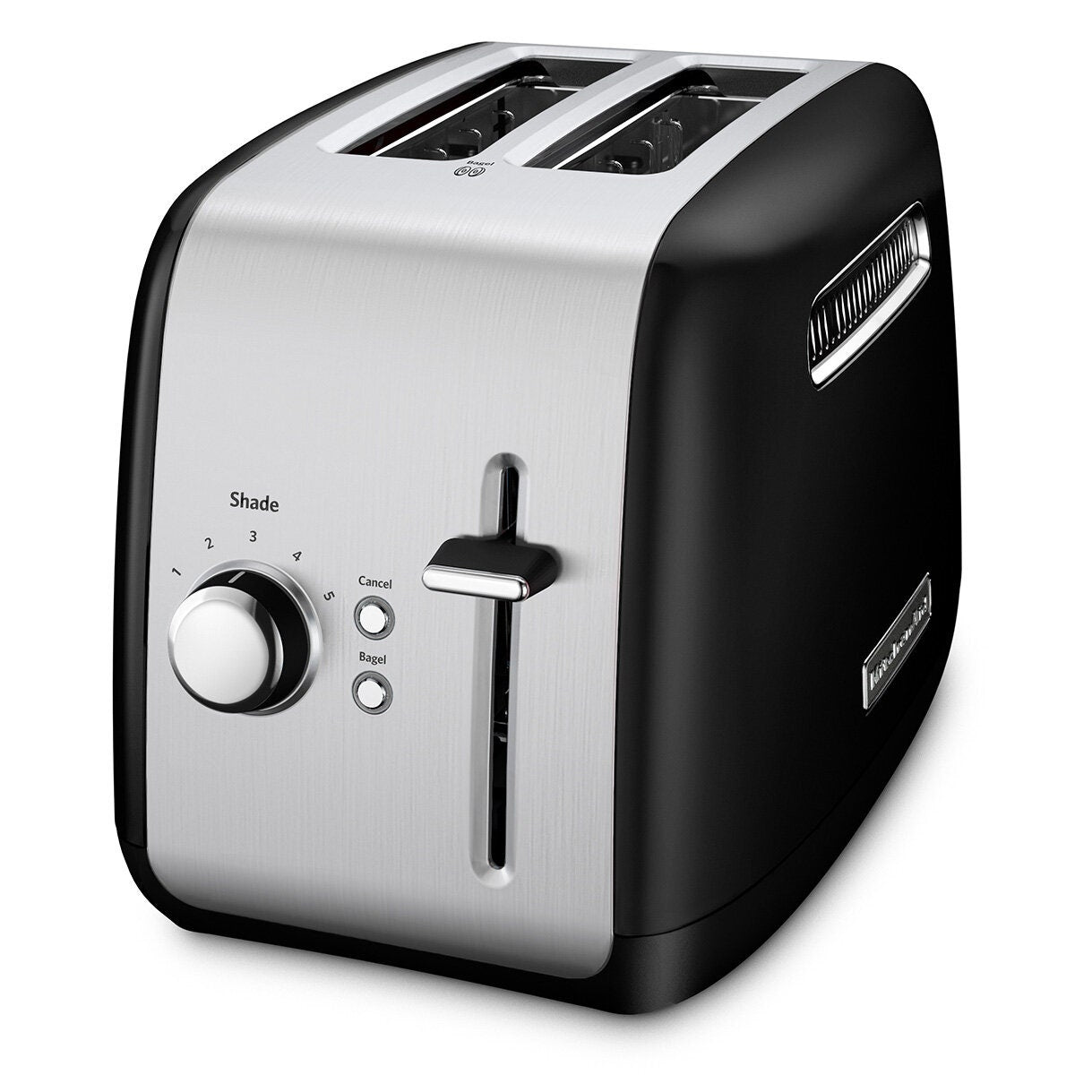 KitchenAid Classic 2 Slice Toaster - Onyx Black, 5 Shade Settings, All Metal Construction - 5KMT2115AOB