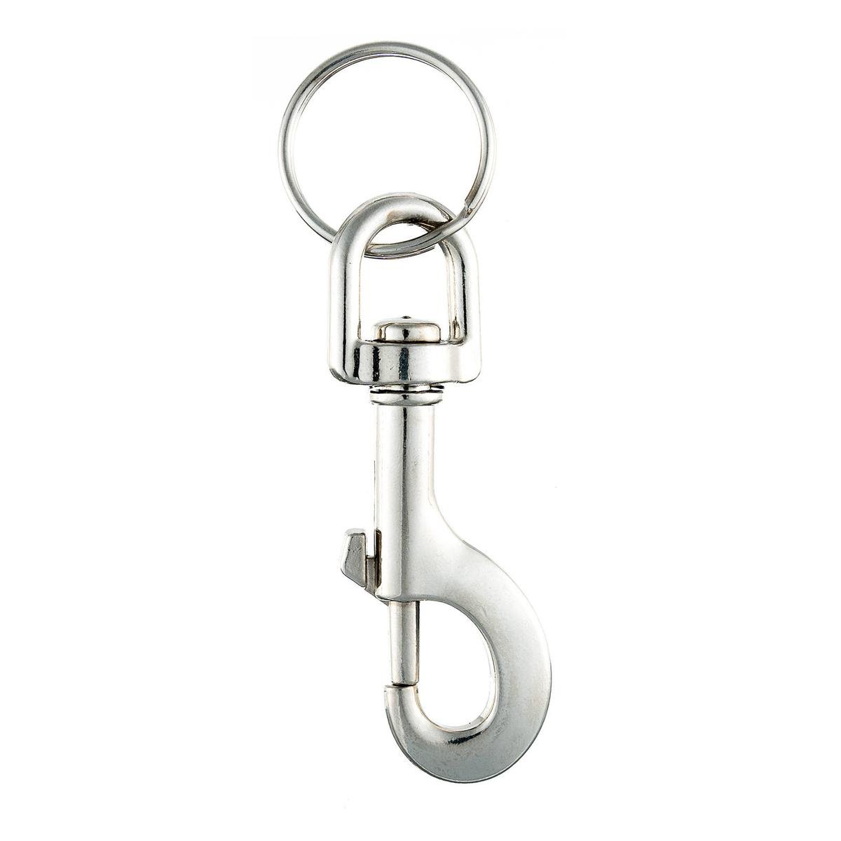 Taskmaster Nickel Plated Snap Hook with Key Ring - 81x12mm - 4 Pack - Durable - SuperSaverAU - view 1