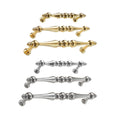 Beaded Brass Cabinet Pull Handle - Silver, 128 mm Hole Spacing, 160 mm Long - view 3